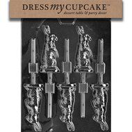 Dress My Cupcake Chocolate Candy Mold, Sitting Bunny Lollipop, Easter