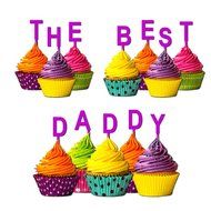 The Best Daddy Cupcake Topper Party Favors Birthday Anniversary Fathers day Solid purple N10