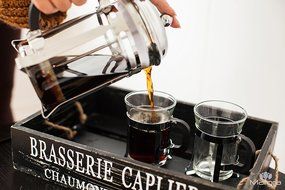 MARGRA French Press Coffee & Tea Maker Set - Elegant Design - Dual Filter System- Upgraded Thick Durable Glass N4