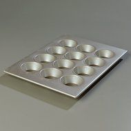 Carlisle 601834 Steeluminum 12 Cup Large Cup Cupcake Pan, 17.75" Length x 12.87" Width, 4-oz. Capacity (Case of 6)