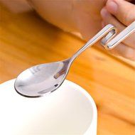 HSE 5 Pcs Stainless Steel Spoon Bending Hanging Cup Stainless Steel Coffee Spoon Bent Suspension Jam Spoon N4