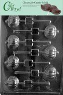 Cybrtrayd T009 Pumpkin Lolly Life of the Party Chocolate Candy Mold with Exclusive Cybrtrayd Copyrighted Chocolate...