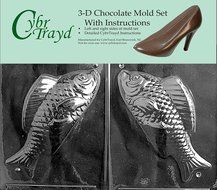 Cybrtrayd N031AB Chocolate Candy Mold, Includes 3D Chocolate Molds Instructions and 2-Mold Kit, Large Dessert...