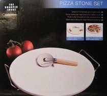 Sharper Image, Pizza Stone Set, 13 Inch Stone / Cutter &amp; Stand