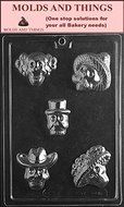 MOLDS AND THINGS DAY OF THE DEAD SKULLS CHOCOLATE CANDY MOLD -set of 3 molds
