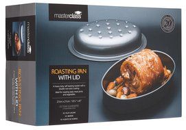 Master Class Non-Stick Covered Roasting Pan 27cm x 21cm (10&frac12;" x 8") Home Kitchen Chef Cook