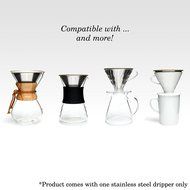 Pour Over Coffee Filter - Reusable Cone Dripper with Silicone Grip for Chemex, Hario V60 and other Coffee Carafes N4