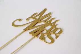 All About Details Gold Miss To Mrs Cake Topper N3