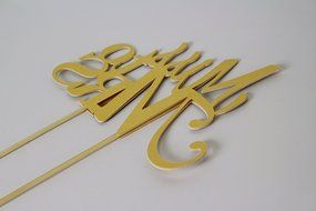 All About Details Gold Miss To Mrs Cake Topper N4