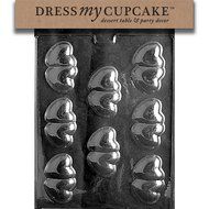 Dress My Cupcake DMCV006 Chocolate Candy Mold, Double Hearts, Valentine&#039;s Day