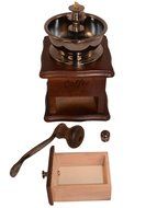 TukTek Vintage Wooden Coffee Grinder Hand Crank Manual Mill for Whole Coffee Beans in Kitchen and Dining Room N2