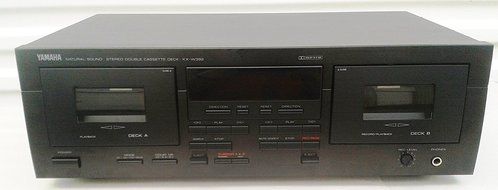 Yamaha KX-W392 Recordable Auto Reverse Dual Cassette Tape Deck with Complete with AV Cables and Online Instruction... N9