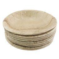 BambooMN Brand - 2oz Thermo Pressed Leaf Round Bowls, Mini - Deep, 3&quot; x 1.2&quot; - 50 Pieces N3