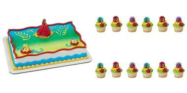 Elena of Avalor Cake Topper Decoration and 12 Cupcake Rings Birthday Party Supplies