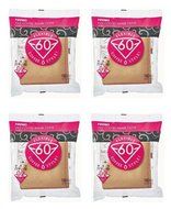 4 X Hario 02 100-Count Coffee Natural Paper Filters, 4-Pack Value Set (Total of 400 Sheets)