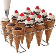 Wilton Cupcake Sugar Or Cake Ice Cream Cone Baking Rack - Holds 12 Treats N3