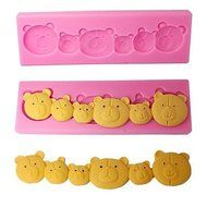 Sher FOUR-C Chocolate Moulds 3D Bears Fondant Molds Cupcake Supplies Color Pink