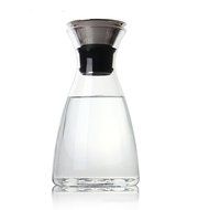 Artcome 50 Oz Heat Resistant Borosilicate Water Carafe Glass Pitcher with Stainless Steel Flow Lid N7
