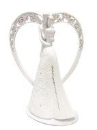 Heart Language of Love Bride and Groom White Wedding Cake Topper Figurine by Roman