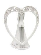 Heart Language of Love Bride and Groom White Wedding Cake Topper Figurine by Roman N2