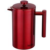 VonShef Red Double Wall Keep Warm Satin Polished Stainless Steel French Press Cafetiere Coffee Filter includes... N4