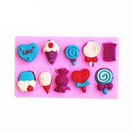 Sher Ice cream Shaped Silicone Fondant Cake Cake Chocolate Silicone Molds,Decoration Tools Bakeware