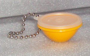 Tupperware Keychain Mini Wonderlier Bowl 1980's Maize Yellow