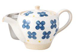 Saikai Pottery Blue Clovers Kyusu Japanese Teapot with strainer 12380 from Japan N2