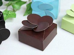 BalsaCircle 100 2&quot;x2&quot;x1&quot; Wedding Favors Boxes with Cute Petal Top - Sage Green N4