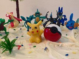 pokemon cake topper with pikachu and friends and greenery 20 pieces