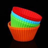 MassMall&reg; Set of 12 Coloured Silicone Cupcake / Muffin Cases 2.8" N7