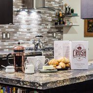 Copper French Coffee Press &amp; Tea Infuser Heat Toughened Glass Cafe Crush Club Avignon SS Plunger with Double Screens... N4