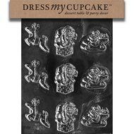 Dress My Cupcake DMCC014 Chocolate Candy Mold, Santa-Reindeer Assortment, Christmas