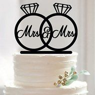 Sher NEW Party Supplies Fondant Cake Decorating Tools Personalized Wedding Rings Mr &amp; Mrs Silhouette Acrylic Cake...