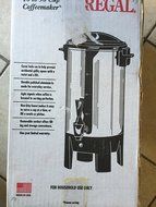 REGAL 10 to 30 Cup Coffee Maker 1000 WATTS MADE IN USA