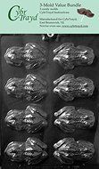 CybrTrayd A126-3BUNDLE Frog Chocolate Candy Mold with Exclusive Copyrighted Chocolate Molding Instructions