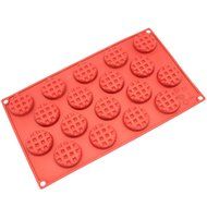 Astra shop 18-Cavity Silicone Mini Round Waffle, Cookie, Chocolate, Candy and Gummy Mold Non-Stick, Easy To Clean... N5