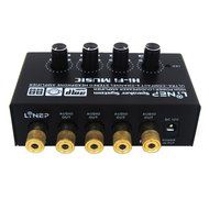 Julyfox&reg;high Performance 1 to 4 Output A908 Headset Amplifier Black Four-way Audio Amplifier N9