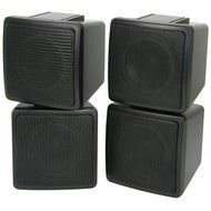 PAIR SATELLITE SPEAKERS -100W 8OHM -WALL/BOOKSHELF- COMPACT/SMALL - RESTAURANT N2