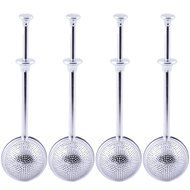 The Friendly Swede Stainless Steel Long Push-Open Handle Tea Infuser, Set of 4 N4
