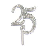 Oasis Supply Beautiful 25 Anniversary Cupcake/Cake Decorating Picks, 3 1/2-Inch, Silver, Set of 12