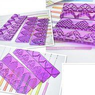 Y&amp;XL&amp;H 4-Piece Fondant Cake Frill Mold Plastic Border Cake Decoration Mold
