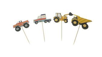 Bilipala 24pcs Automobile Tractor Cupcake Toppers Picks, Puffy Picks, Cake Decoration N2