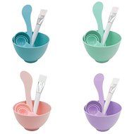 6-IN-1 Women Mask Bowl- Face Skin Care Mask Mixing Bowl Stick Spoon Brush Color Random N2