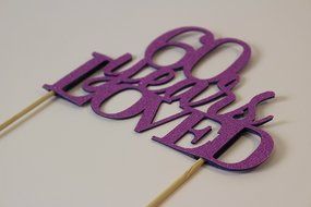 All About Details Purple 60-Years-Loved Cake Topper N4