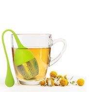 Tea Strainer, FiveBox Silicone Tea Infuser Loose Leaf Tea Handle Stainless Steel Filter Infuser with Drip Tray-Set... N5