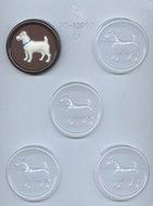 CK Products Jack Russell Terrier on 2-1/2-Inch Round Chocolate Mold