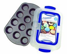 ENTENMANNS BAKEWARE 12-Cup Cupcake/Muffin Pan with Carrier Cover