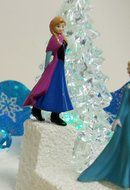 Frozen 23-Piece Elsa and Anna Birthday Cake Topper Set, Contrasting Spring Arendelle with Frozen Arendelle N7