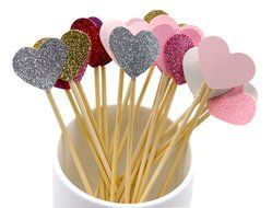PuTwo 20 Counts Wedding Cake Decorating Frozen Cupcake Toppers Toothpicks, Sliver/Blue/Snow N83